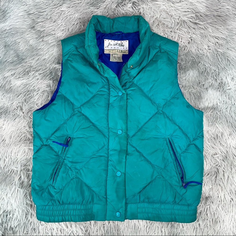 Vintage Jim Whittaker LL BEAN Turquoise Down Puffer Women’s Vest